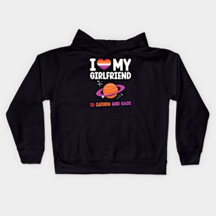 I love my girlfriend to saturn and back Kids Hoodie